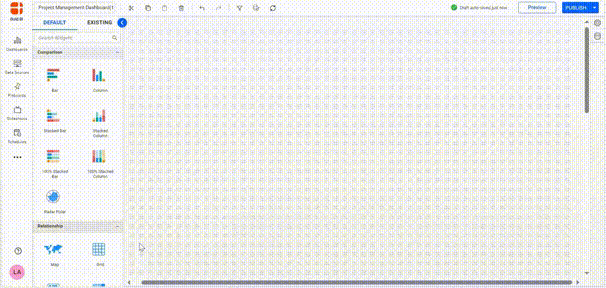 Configuring a 100% stacked column chart