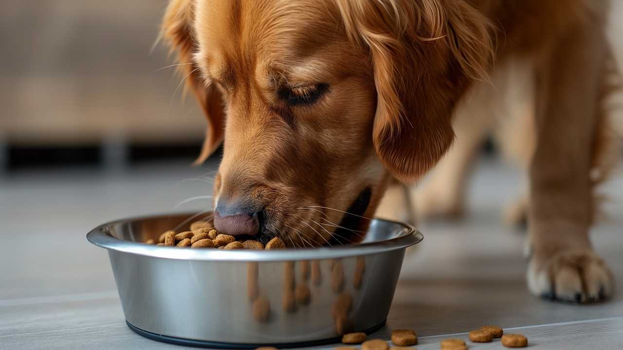 köpek mama yiyor