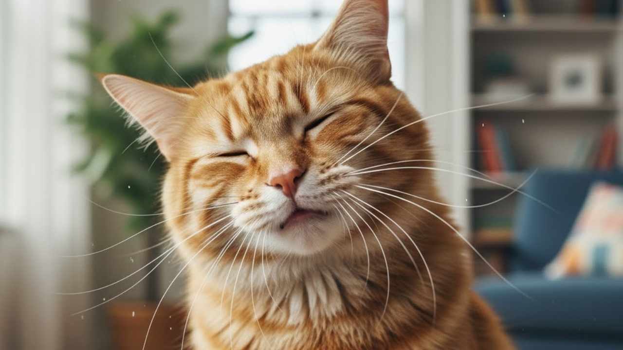 hapşıran bir kedi