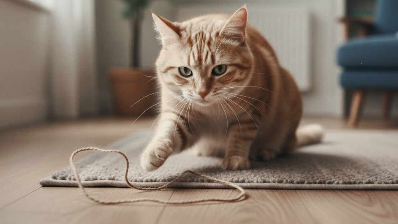 iple oynayan kedi