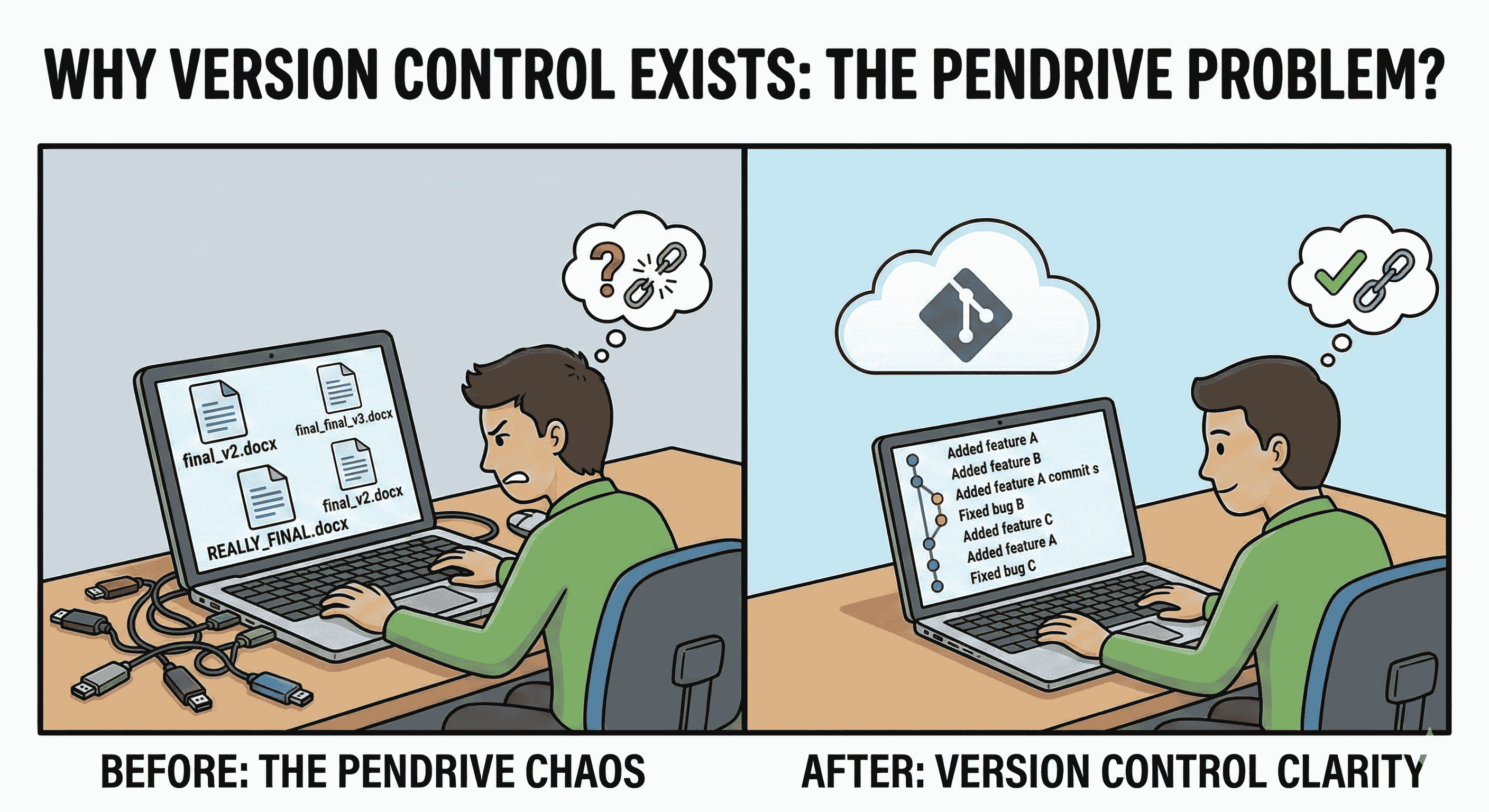 Why Version Control Exists: The Pendrive Problem!