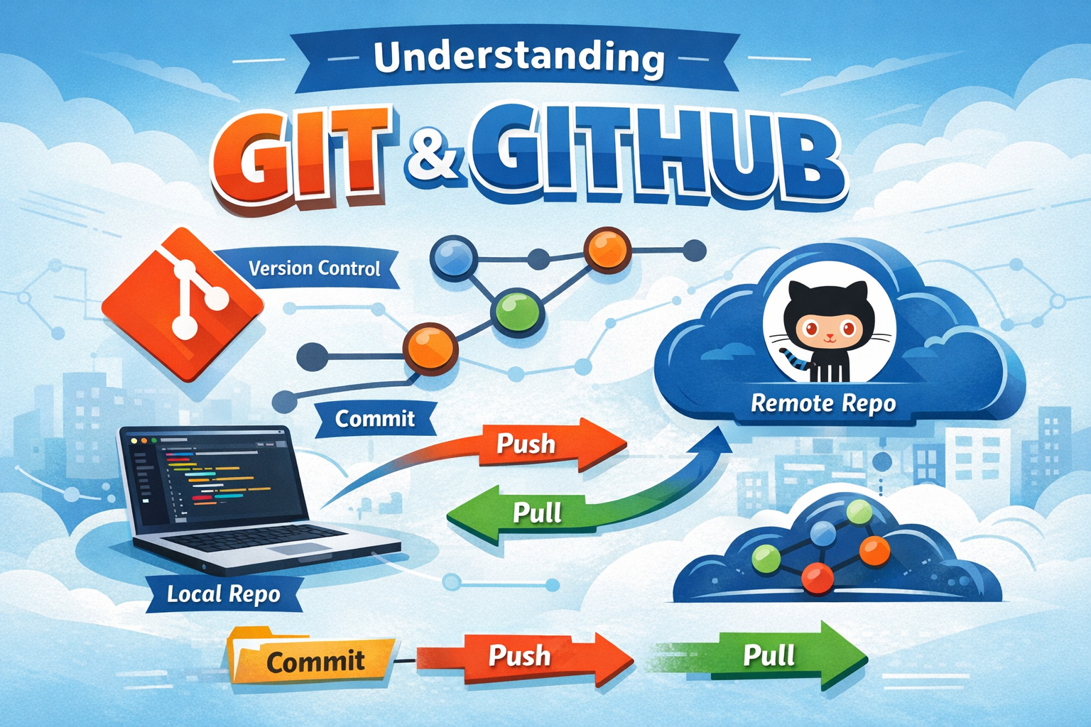 Git and Git hub : For Complete Beginners explained with commands