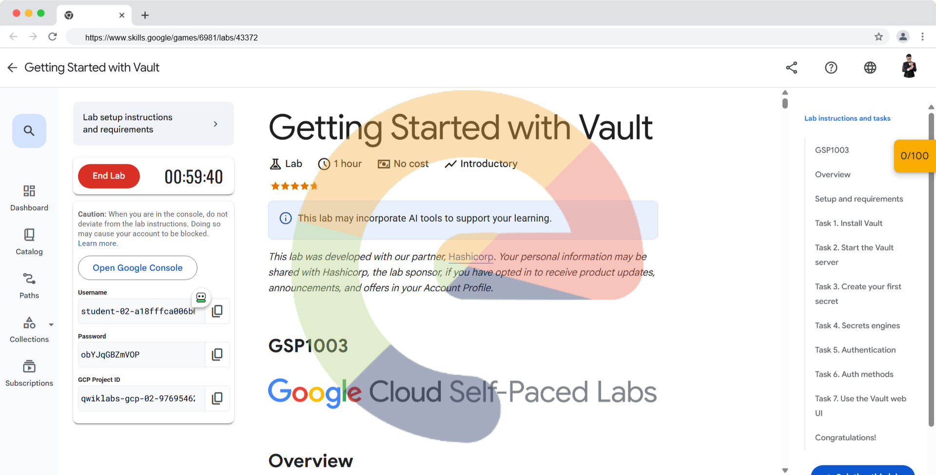 Getting Started with Vault - GSP1003