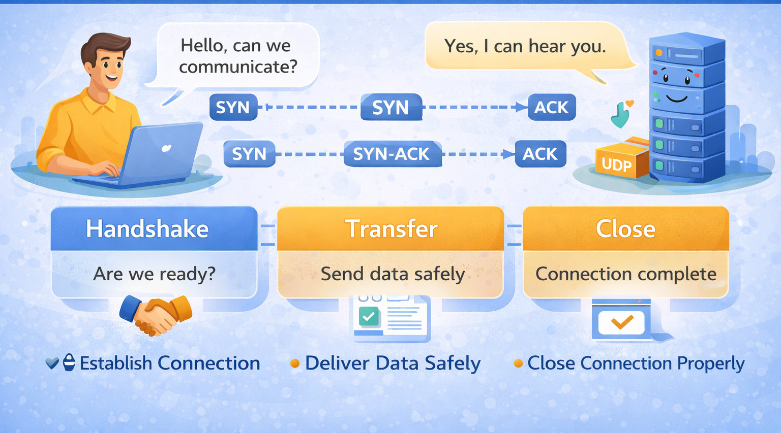 TCP Working: 3-Way Handshake & Reliable Communication