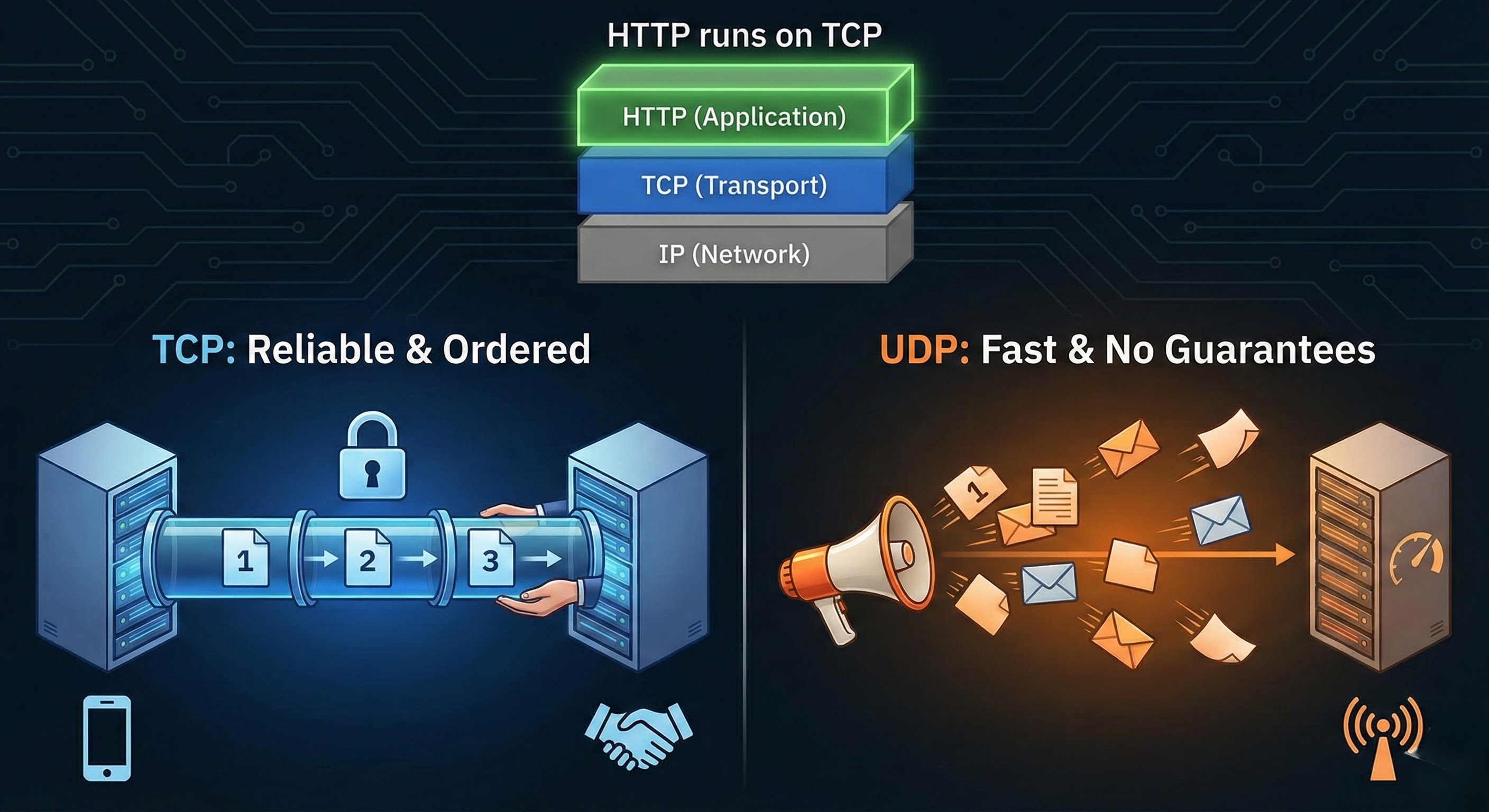 TCP vs UDP: When to Use What, and How TCP Relates to HTTP