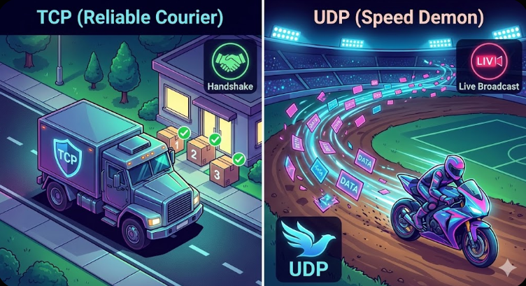 TCP vs UDP: The Reliable Courier vs. The Speed Demon