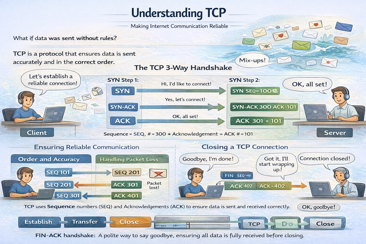 TCP Working: 3-Way Handshake & Reliable Communication