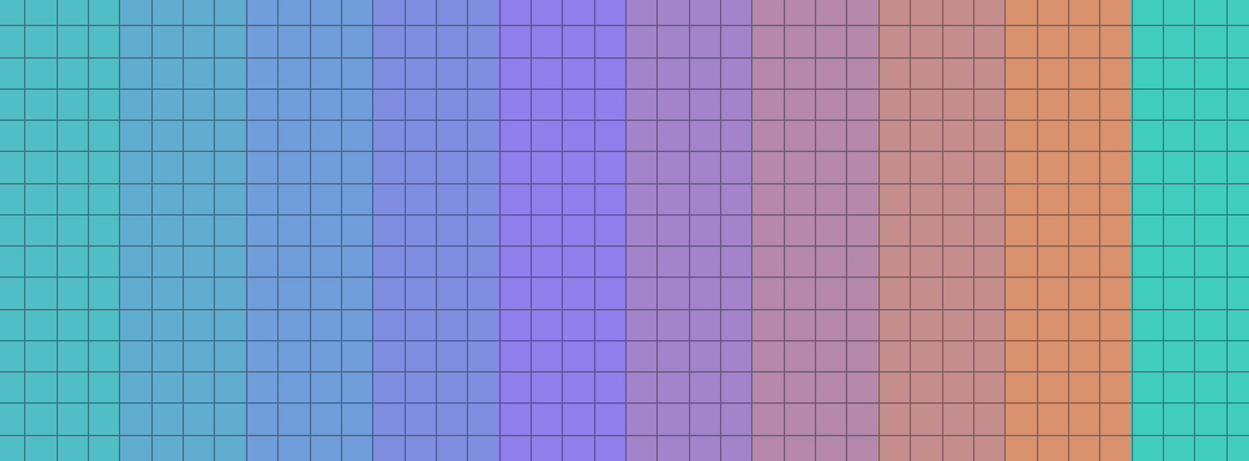 Quantization — a smooth color gradient stepping into pixel bands