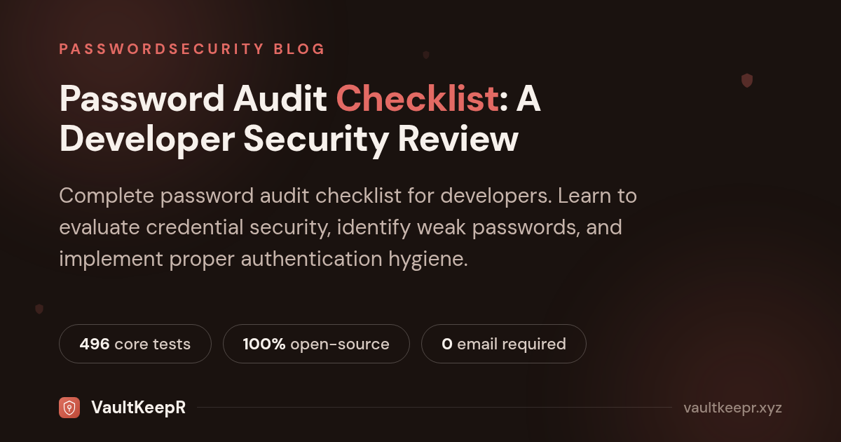 Password Audit Checklist: A Developer's Security Review