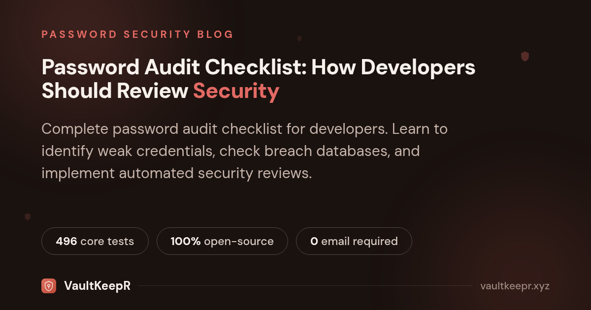 Password Audit Checklist: How Developers Should Review Security