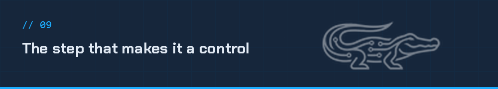 The step that makes it a control