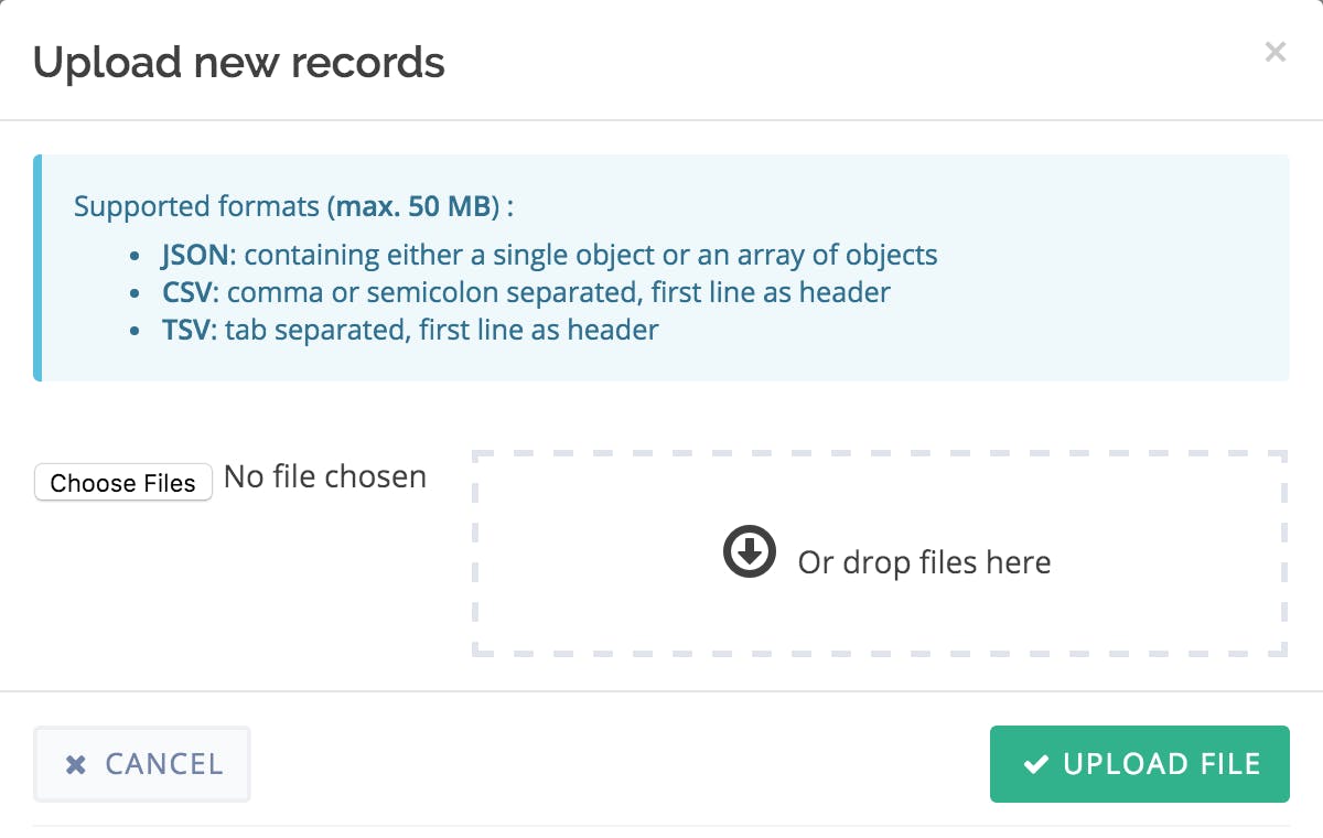 Algolia JSON Uploader