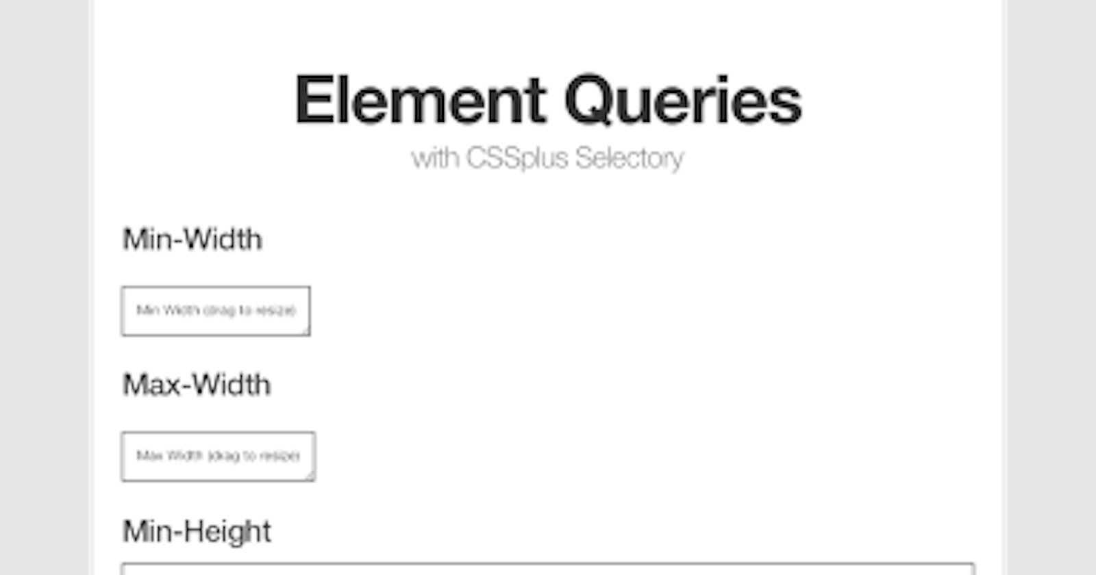 Element Queries with CSSplus/Selectory