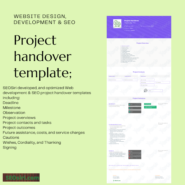 WEBSITE DESIGN, WEBSITE DEVELOPMENT & SEO Project handover template BY SEOSiri founder, Momenul Ahmad