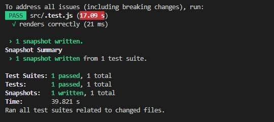 The terminal after running the above commands.