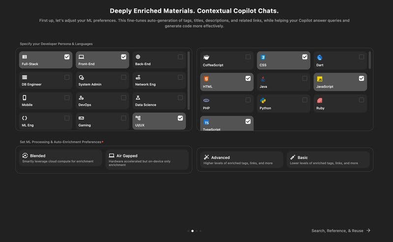 Pieces preferences setup.