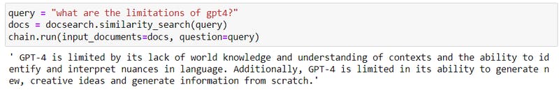 Answering the question, "What are the limitations of gpt4?"