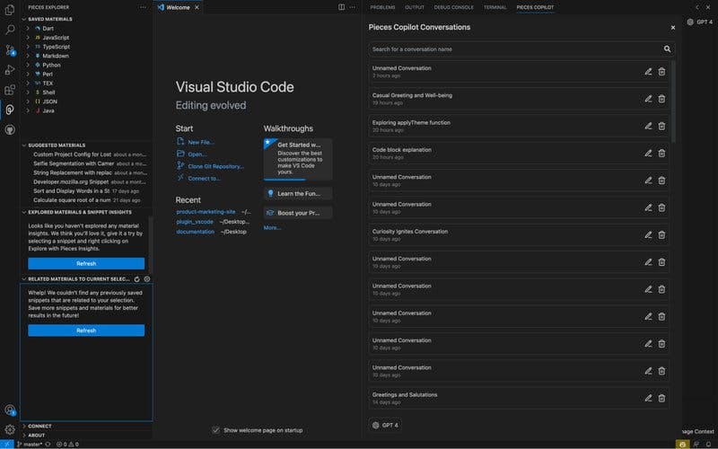 Persistent Copilot Chats in Pieces for VS Code.