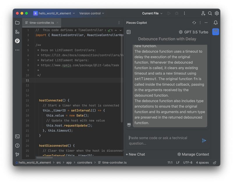 On-theme Pieces Copilot in IntelliJ.