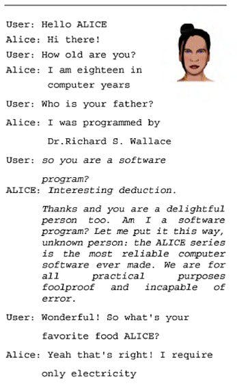 The Alice Chatbot.