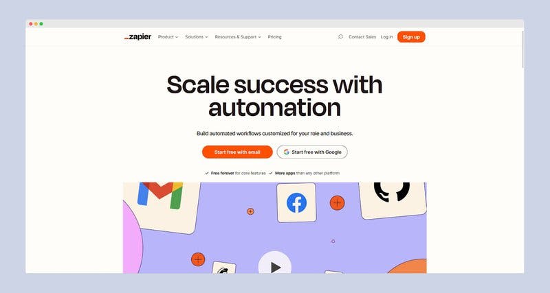 Zapier's home page.