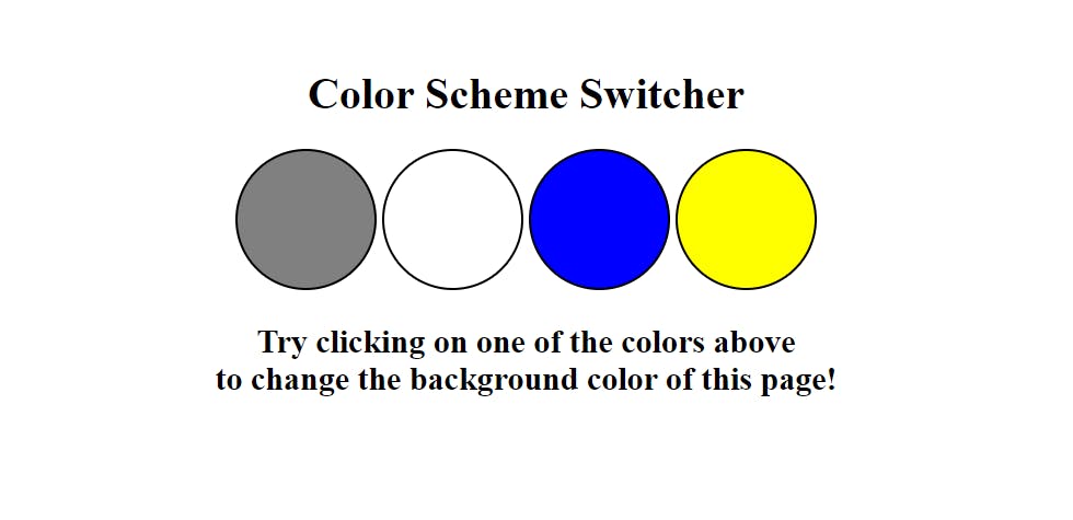 Background Color Switcher Javascript