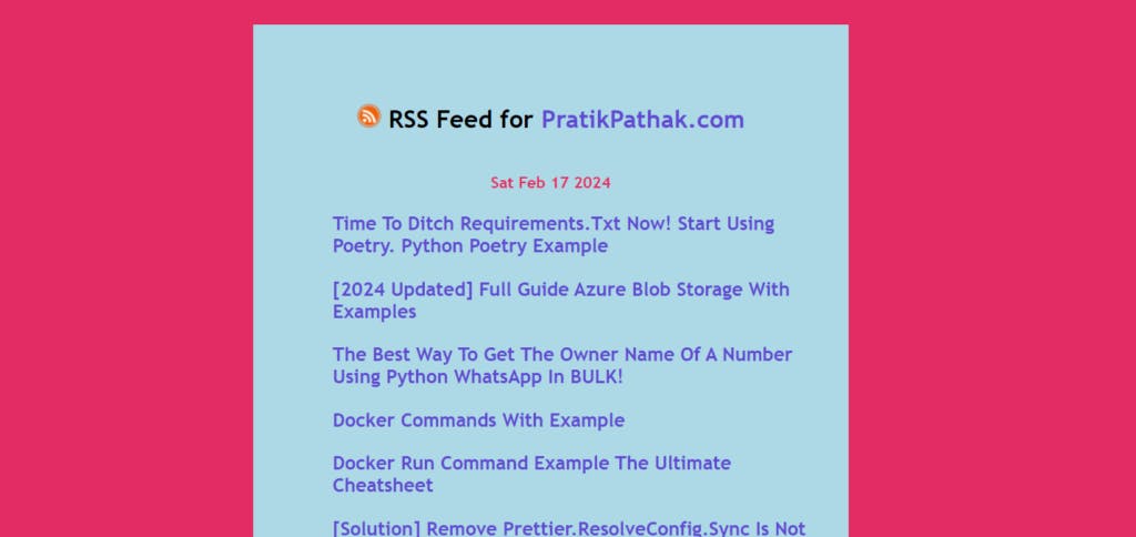 RSS News Feed Javascript