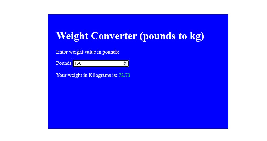 Weight Conversion Javascript