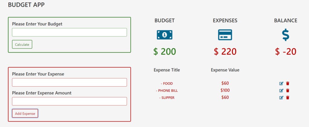 Expense Calculator Javascript