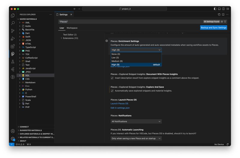 Adjusting your auto-generated metadata in the VS Code extension settings.