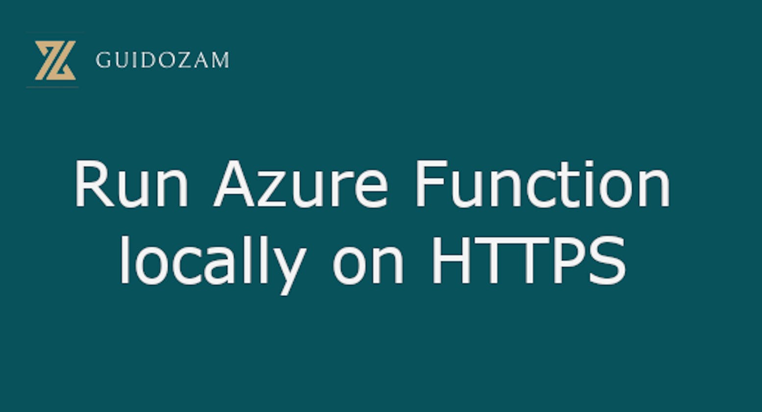 Run Azure Function locally on HTTPS