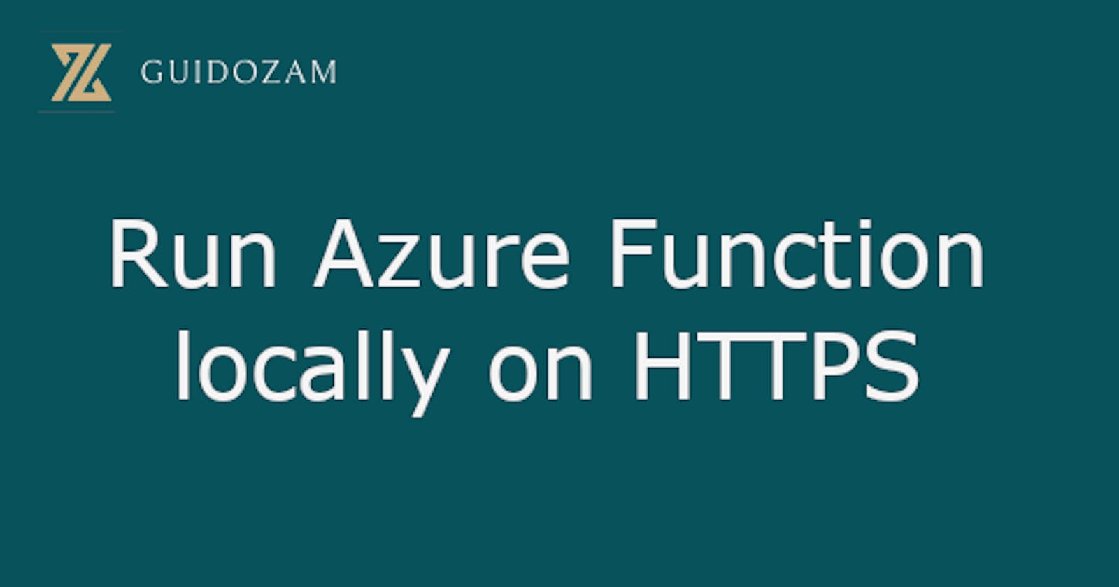 Run Azure Function locally on HTTPS
