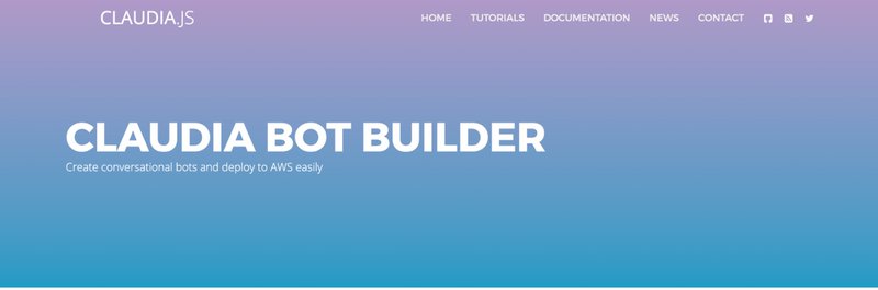 The Claudia Bot Builder homepage.