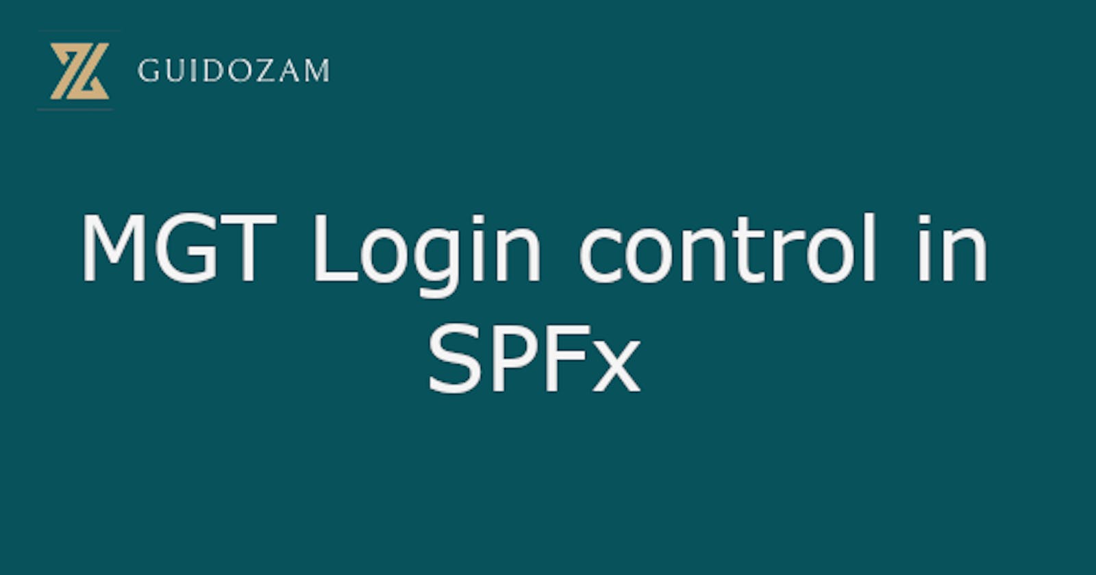 MGT Login control in SPFx