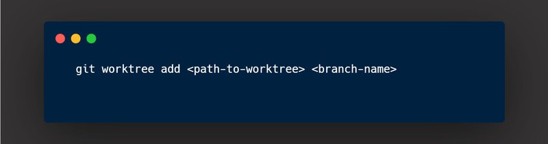 git worktree add <path-to-worktree> <branch-name>.