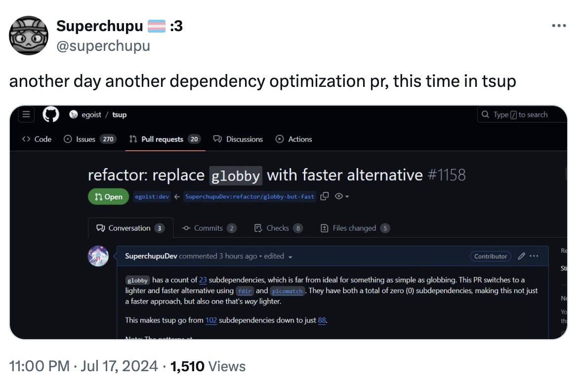 replacing globby with 0 dependency alternative