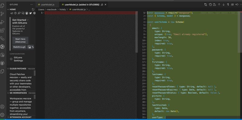 GitLens illustrating recent code changes.