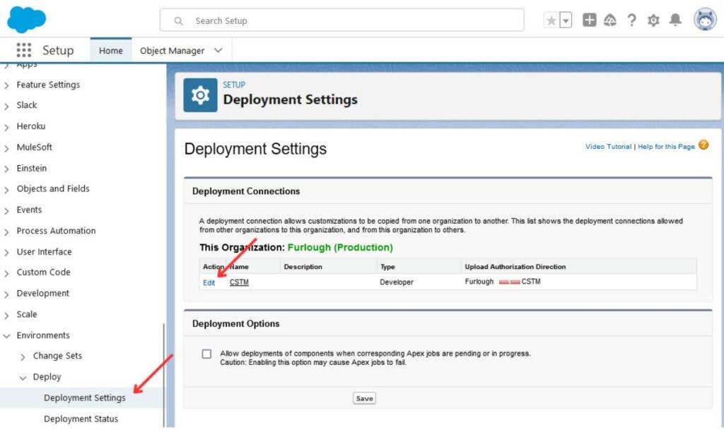 Change Sets Step 1 in Salesforce