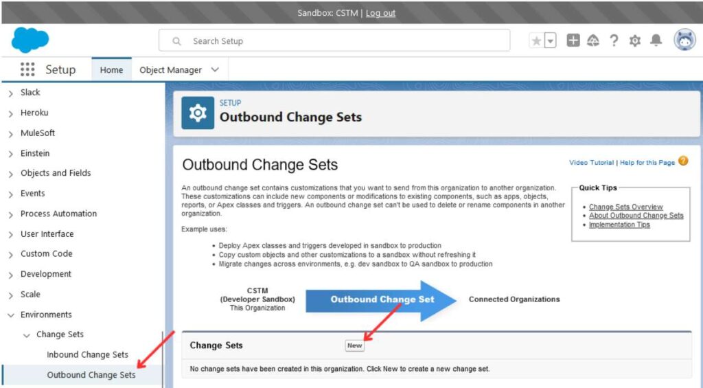 Change Sets Step 3 in Salesforce