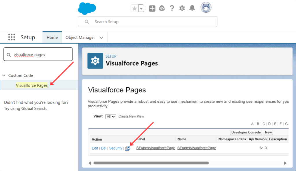 Where to preview Visualforce Pages