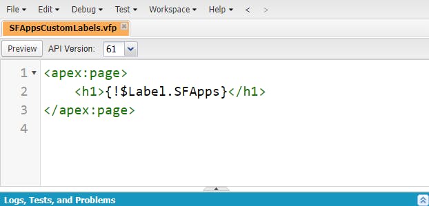 Using Custom Label in Visualforce Page markup