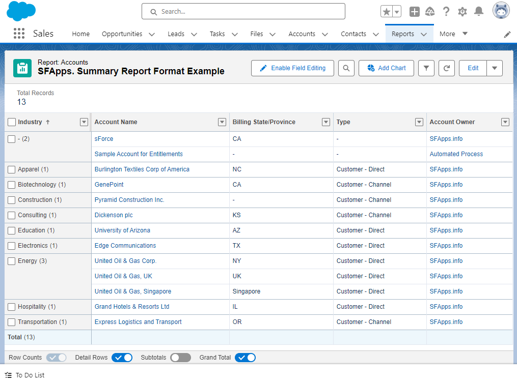 Summary Report Format Example