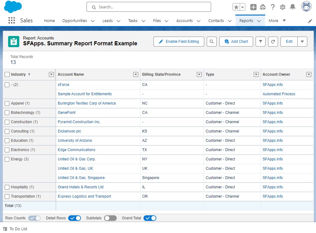 Summary Report Format Example