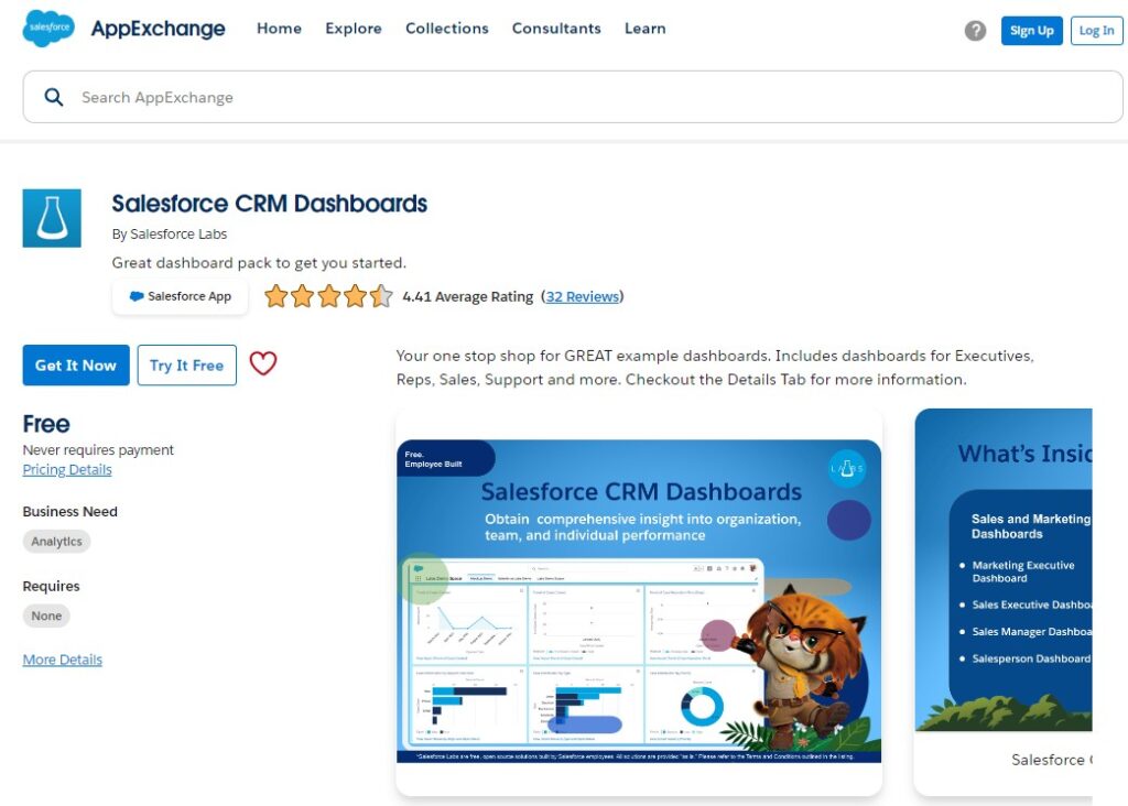 Salesforce CRM Dashboards in AppExchange