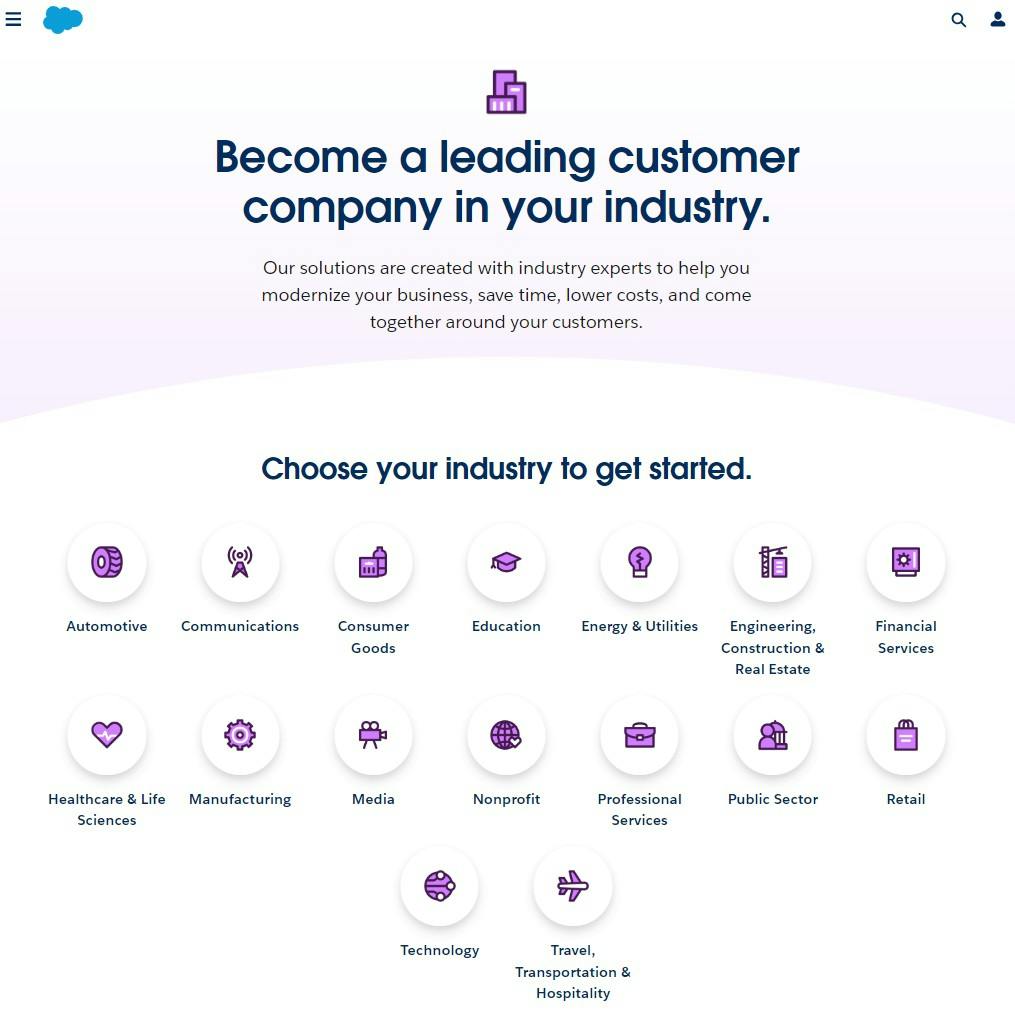 Salesforce for Industries, from official website