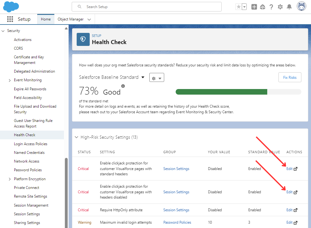 Salesforce Security Health Check Step 5