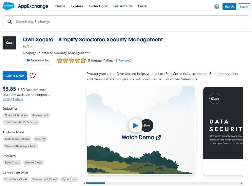 Own Secure in AppExchange