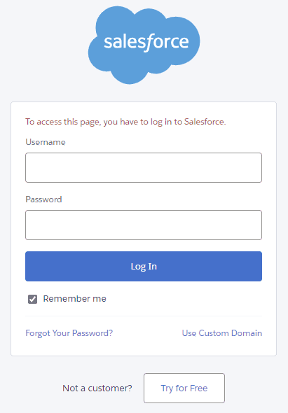 Salesforce Login Page