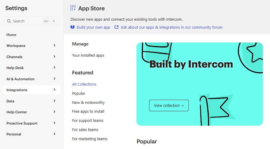 Intercom App Store