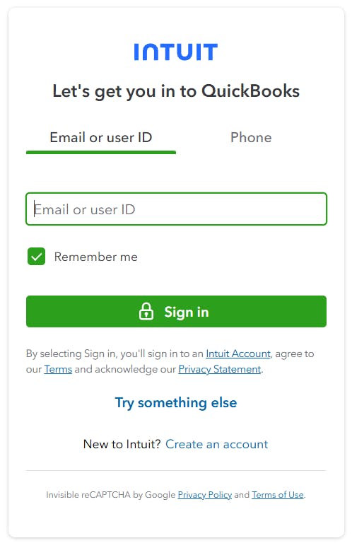 Quickbooks Sign in